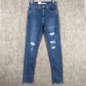 Levi's Jeans NEW Womens 25X28 720 High Rise Super Skinny Stretch Denim Raw Hem